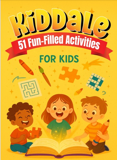 51 Fun-Filled Activities E-Book for 3+ Kids|Download& Print| Crosswords, Shapes Matching|🧩Puzzles & Twisters🧠Sudoku & more!