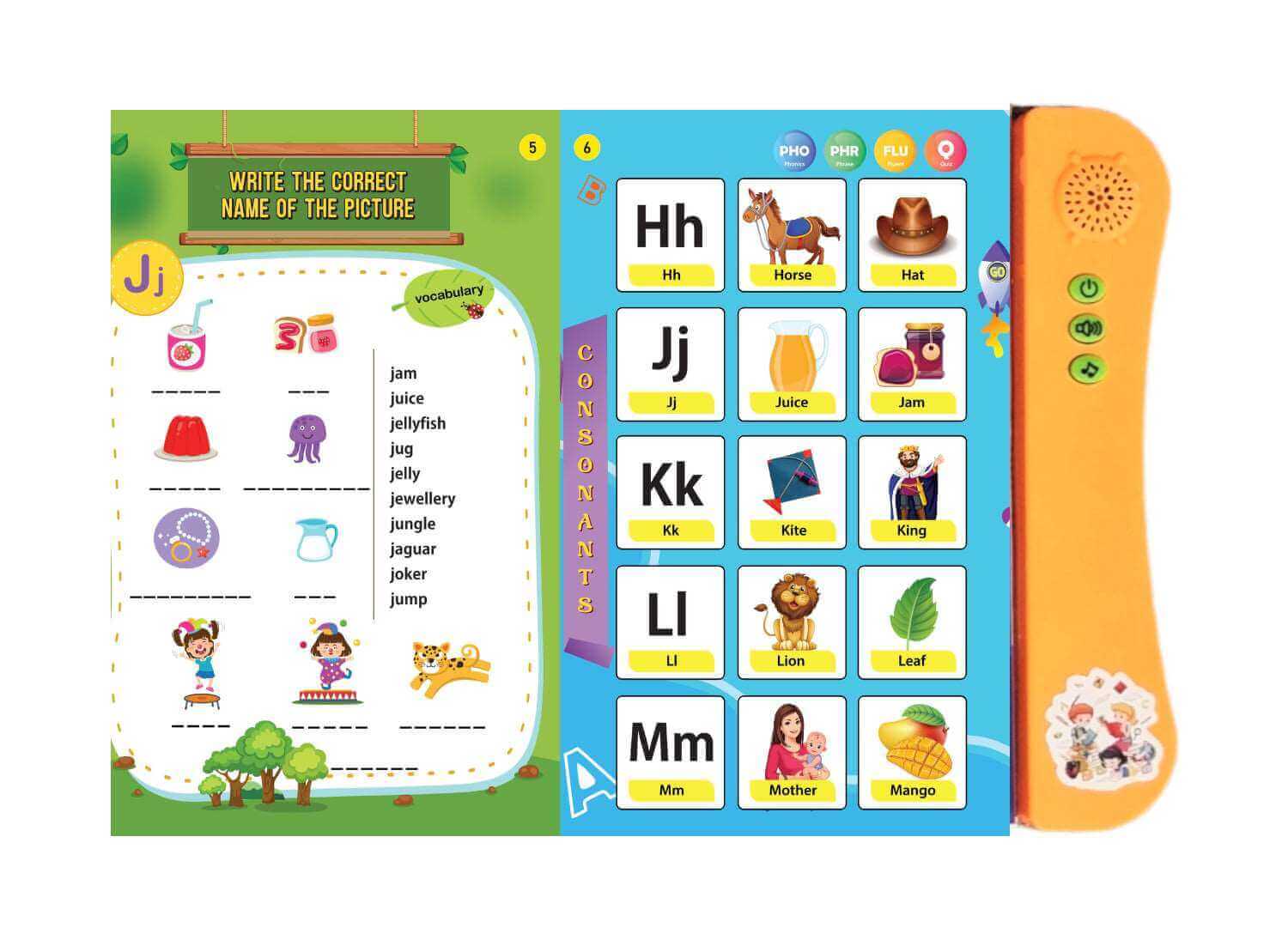 Kiddale 2-Pack My Home to Neighbourhood & Phonics Interactive Musical Sound Books