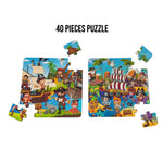 Kiddale Magnetic Puzzle Story Book for Kids 2 -7 years | Captain Coco Pirate Adventures | 2 Stories and 2 Jigsaw Puzzles | Reading and Puzzle Fun