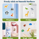 Kiddale Animal World Jelly Sticker Book for Kids 2–7 Years | Reusable & Washable Stickers | Big Fold-Out Play Scenes | Easy Carry Travel Activity Book for Toddlers