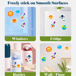 Kiddale Space Jelly Sticker Book for Kids 2–7 Years | Reusable & Washable Stickers | Large Fold-Out Play Scenes | Easy Carry Travel Activity Book | Creative Learning Book