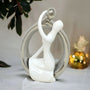 Upscale Extra Large(24cm) Beautiful Love Couple Showpiece for Home Decor, Bedroom| Romantic Love Gift| White & Silver