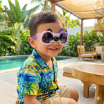 Kiddale Trendy Kids Polarized Sunglasses for Boys and Girls – UV400 Protection | Flexible TPEE Material |Color Purple