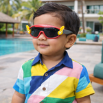 Kiddale Cool Trendy Kids Sunglasses for Boys and Girls – UV400 Polarized | Flexible TPEE Frame |Color: Red