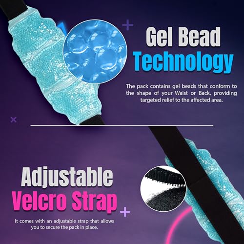 Upscale Hot and Cold Ice Gel Pack for Waist and Back Pain Relief Brace