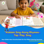 Kiddale Pack of 4 | Most Loved Rhymes + Sing-Along Coloring Sound Books + Trace & Learn + Color Peekaboo Board Books