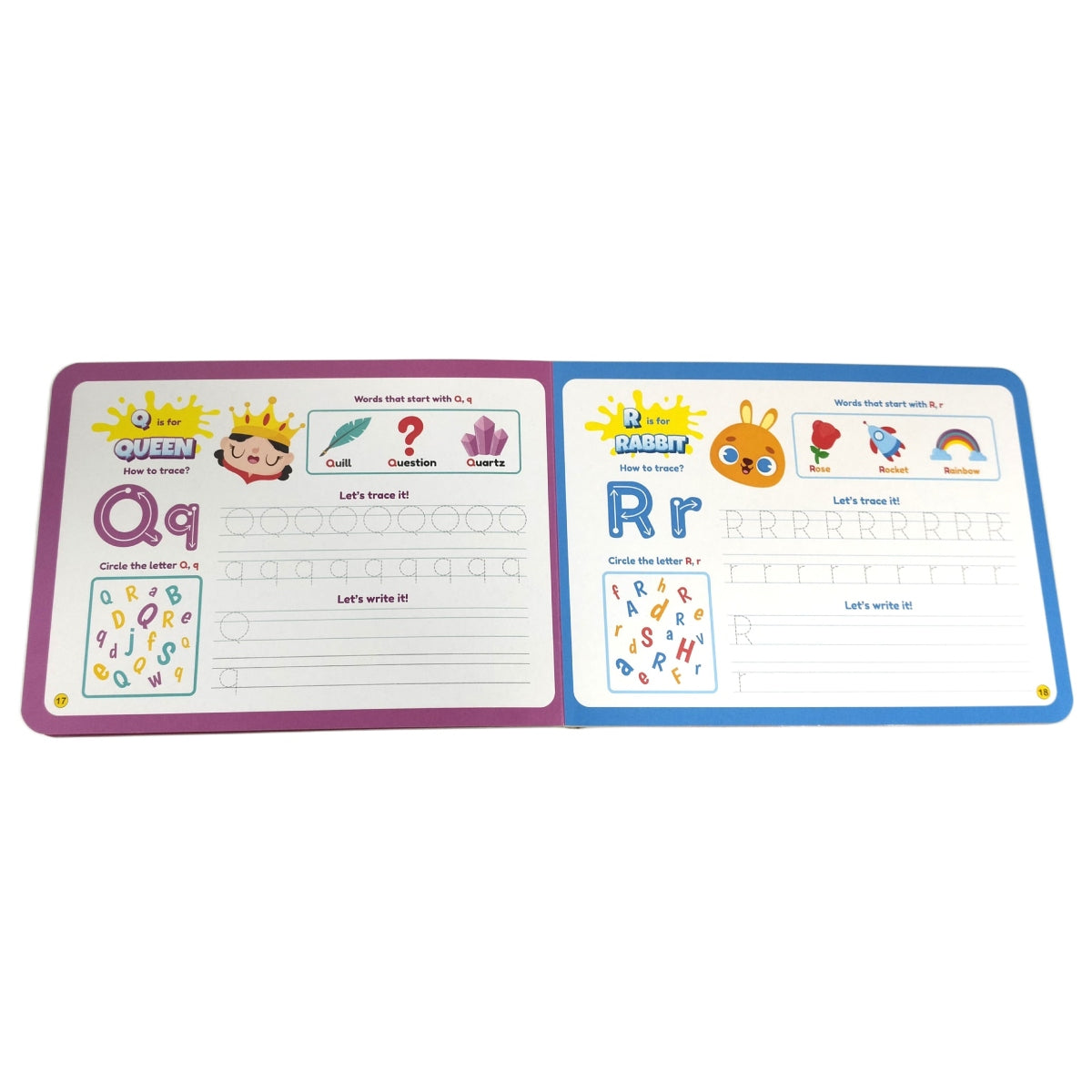 Kiddale Trace & Learn Alphabets Board Book for Kids 2-4y | Non-Sound Writing Practice Book | Early Learning Alphabet Tracing with A–Z