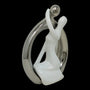 Upscale Extra Large(24cm) Beautiful Love Couple Showpiece for Home Decor, Bedroom| Romantic Love Gift| White & Silver