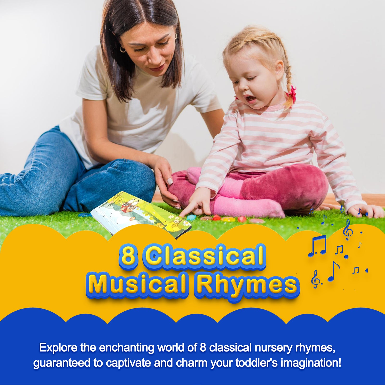 Kiddale 2-Pack Play N Learn and Rhymes and Chimes Musical Interactive Sound Books