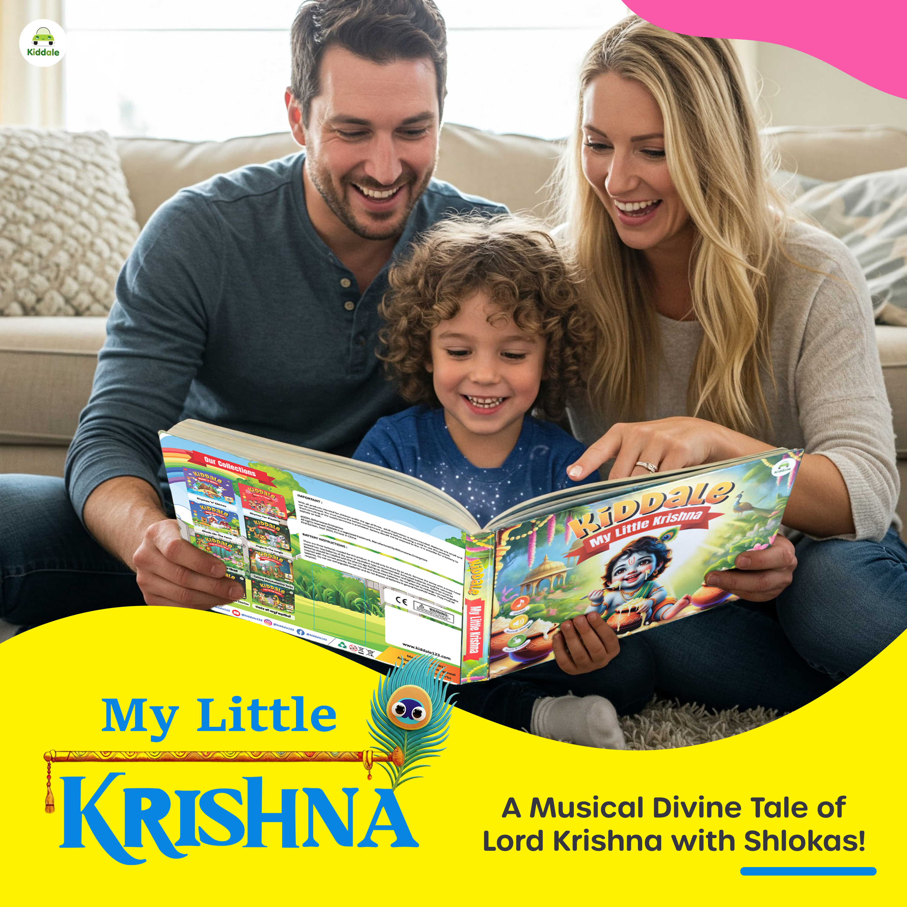 Kiddale Musical Books Trio: Ramayana, Krishna, Shlokas & Mantras - Interactive Pack of 3.