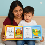Kiddale Pack of 4 | Play n Learn & Trip to Zoo Sound Books + Trace & Learn + Color Peekaboo  Board Books