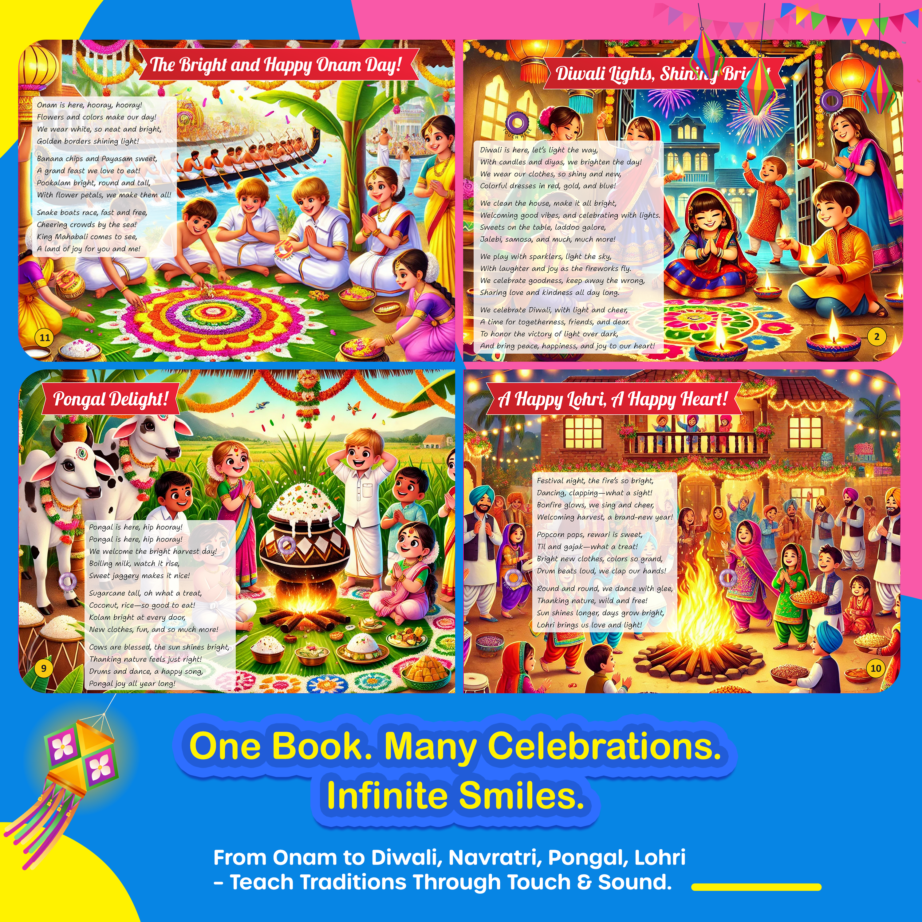 Kiddale's My First Audio Book of Indian Festivals| Introduce Indian Festivals to Young Kids