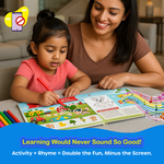Kiddale 2 in 1- Audio Guided Brain Boosting Activities+ Sing- Along Rhymes Book