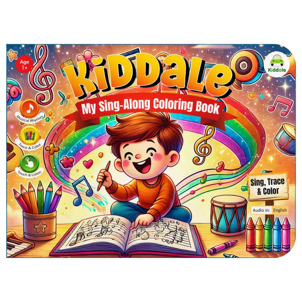 Kiddale Audio-Guided Coloring Book for Kids with Musical Rhymes for 2-5 Yrs Kids