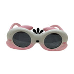 Kiddale Kids Sunglasses for Boys & Girls | UV400 Polarized Sun Glasses | Flexible TPEE Frame |Color White/Pink