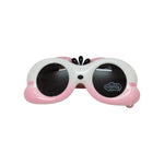 Kiddale Kids Sunglasses for Boys & Girls | UV400 Polarized Sun Glasses | Flexible TPEE Frame |Color White/Pink
