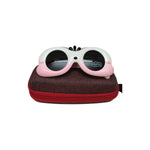 Kiddale Kids Sunglasses for Boys & Girls | UV400 Polarized Sun Glasses | Flexible TPEE Frame |Color White/Pink