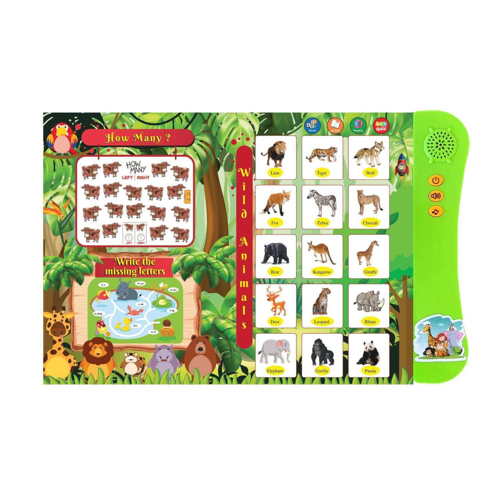 Kiddale 2-Pack ABC, 123 Learning & Trip to Zoo Interactive Musical Sound Books: