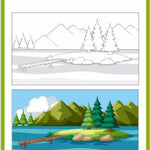51 Coloring🎨Adventure Challenge Worksheets✍️ for 3+| Download, Print🌊Forests🌳Deserts|Volcanoes, Rivers|Mountains & More!