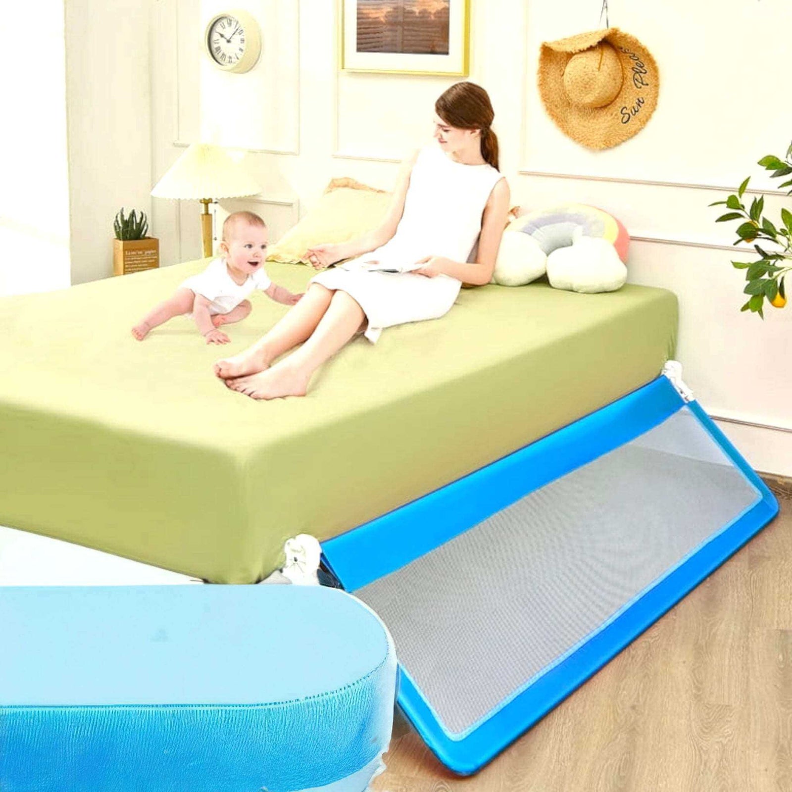 Kiddale Infant Bed Side Rail & Cot Guard(180cm) - Blue