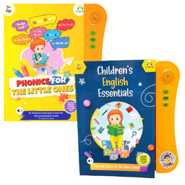 Kiddale Pack of 2 Musical Interactive Children Sound Books:Phonics & English Essentials|Ideal Gift for 3+ Years Baby|E Learning Book|Smart Intelligent Activity Books|Nursery Rhymes|Talking Book Kiddale
