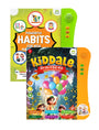 Kiddale 2-Pack Powerfull Habits and Hindi Nursery Rhyme Musical Interactive Sound Books