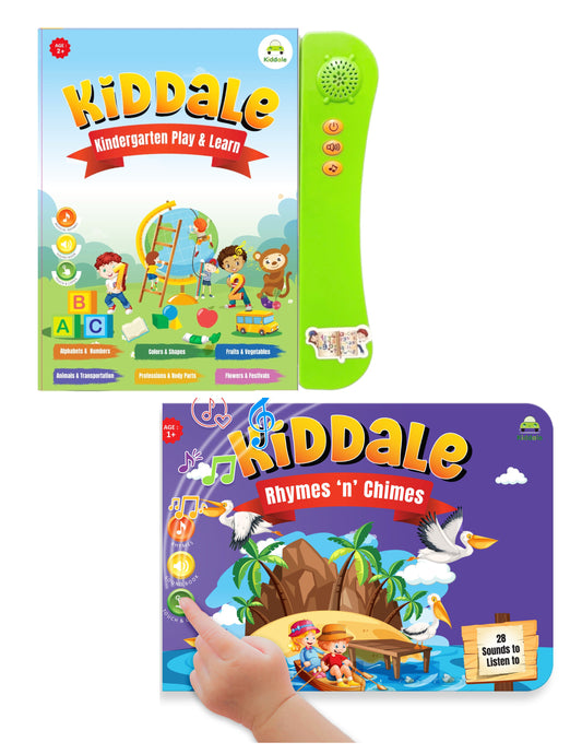 Kiddale 2-Pack Play N Learn and Rhymes and Chimes Musical Interactive Sound Books