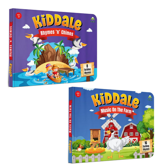 Kiddale 2-Pack Rhymes n Chimes and Music on the Farm Board books.