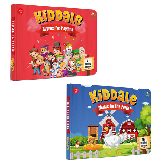 Kiddale 2-Pack Rhymes for Playtime and Music on the Farm Board books.