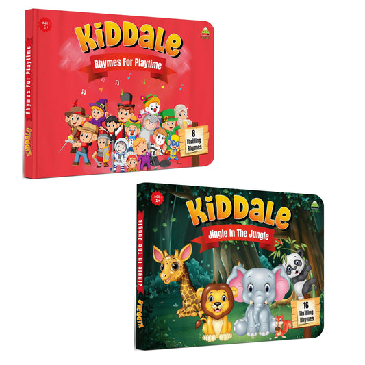 Kiddale 2-Pack Rhymes for Playtime and Jingle in the Jungle Board books.