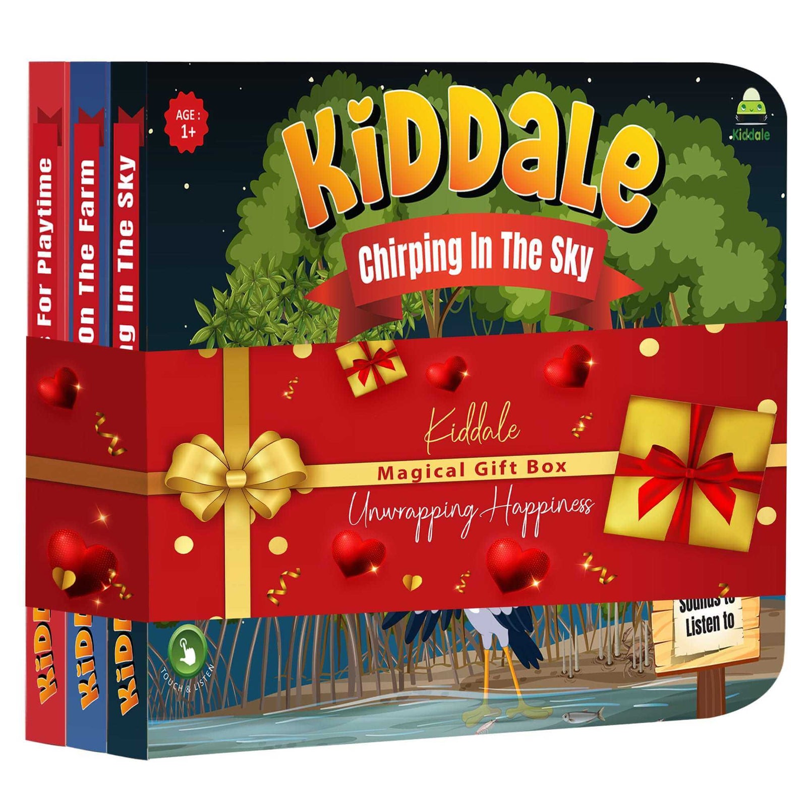 Kiddale 3-Pack Classical,Farm Animals & Birds Nursery Rhymes Sound Book
