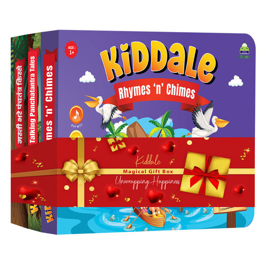 Kiddale 3-Pack Rhymes n Chimes, Hindi and English Panchatantra Musical Interactive Sound Books