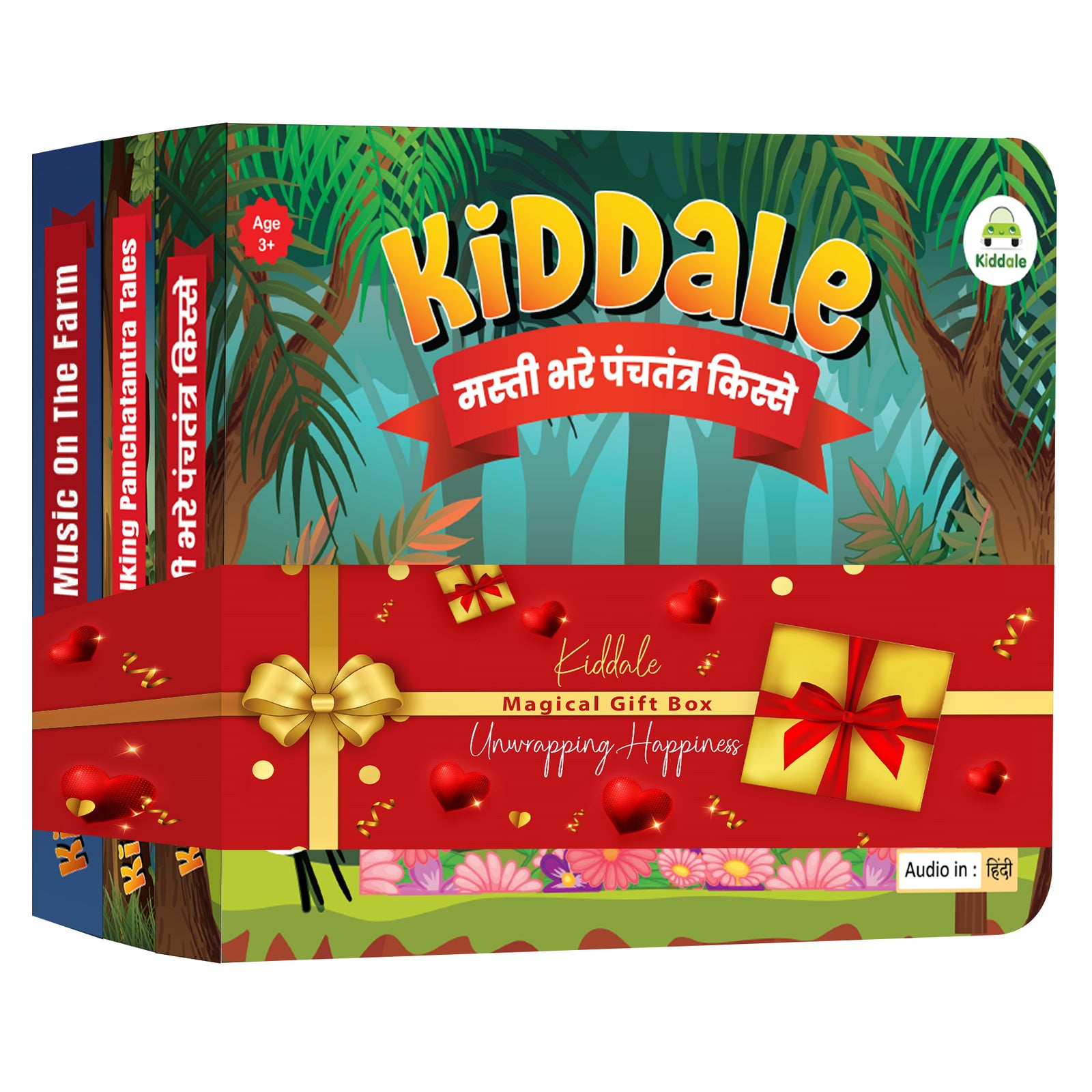 Kiddale 3-Pack Music on the Farm, Hindi and English Panchatantra Musical Interactive Sound Books