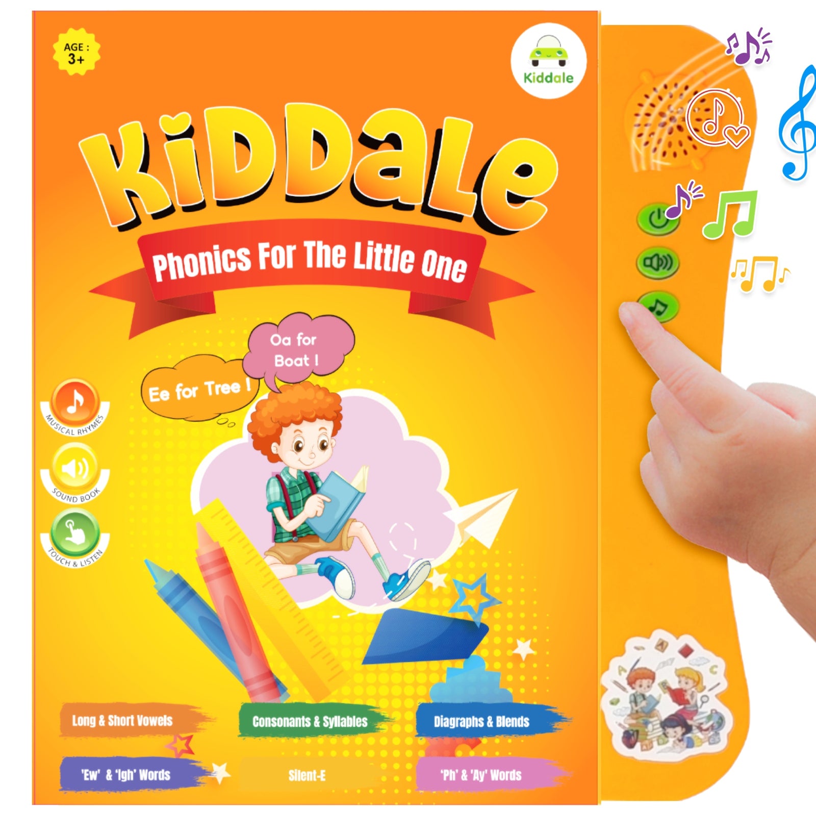 Kiddale Phonics Sounds, Vowel and Consonants, Words with Pronunciation English Book