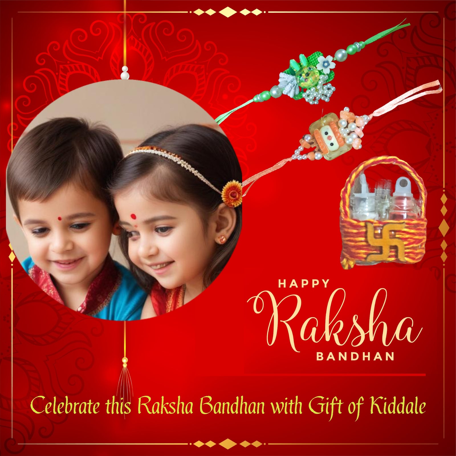 Rakhi Kit- 2 Rakhis with 1 Roli Chawal