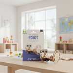 Kiddale Wooden STEM Two-Wheeled Electric Robot Kit for Kids 6–14 Years | DIY Motorized Robot Model | Science & Engineering Learning Kit | Hands-On Assembly Project