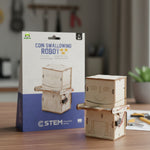 Kiddale Wooden STEM Coin Swallowing Robot Kit for Kids 6–14 Years | DIY Moving Robotics Kit | School Science Project & Engineering Learning Kit | Interactive Assembly Model