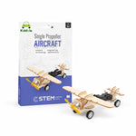 Kiddale Wooden STEM Single Propeller Aircraft Kit for Kids 6-14 years | DIY Motorized Airplane Model with Wheels | Science & Engineering Learning Kit | Hands-On Assembly Project