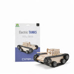 Kiddale Wooden STEM Electric Tank Model Kit for Kids 6–14 Years | DIY Motorized Tracked Vehicle | School Project & Robotics Learning Kit | Science Engineering Assembly Kit