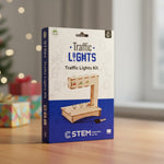 Kiddale Wooden STEM Traffic Lights Model Kit for Kids 6–14 Years | DIY Working LED Signal | School Science Project & Electronics Learning Kit | Engineering Assembly Kit