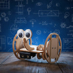 Kiddale Wooden STEM Two-Wheeled Electric Robot Kit for Kids 6–14 Years | DIY Motorized Robot Model | Science & Engineering Learning Kit | Hands-On Assembly Project