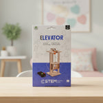 Kiddale Wooden STEM Elevator Kit for Kids 6-14 years | DIY Working Lift Model | Science Engineering Learning Kit | Hands-On Assembly & Motorized Action Project