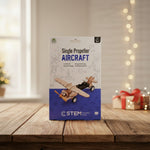 Kiddale Wooden STEM Single Propeller Aircraft Kit for Kids 6-14 years | DIY Motorized Airplane Model with Wheels | Science & Engineering Learning Kit | Hands-On Assembly Project