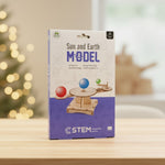 Kiddale Wooden STEM Sun, Earth & Moon Model Kit for Kids 6–14 Years | 3 Ball Rotating Astronomy Model | DIY Science Learning Kit | Hands-On Assembly Project