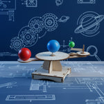 Kiddale Wooden STEM Sun, Earth & Moon Model Kit for Kids 6–14 Years | 3 Ball Rotating Astronomy Model | DIY Science Learning Kit | Hands-On Assembly Project