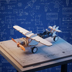 Kiddale Wooden STEM Single Propeller Aircraft Kit for Kids 6-14 years | DIY Motorized Airplane Model with Wheels | Science & Engineering Learning Kit | Hands-On Assembly Project