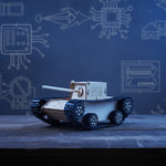 Kiddale Wooden STEM Electric Tank Model Kit for Kids 6–14 Years | DIY Motorized Tracked Vehicle | School Project & Robotics Learning Kit | Science Engineering Assembly Kit