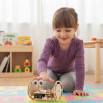 Kiddale Wooden STEM Two-Wheeled Electric Robot Kit for Kids 6–14 Years | DIY Motorized Robot Model | Science & Engineering Learning Kit | Hands-On Assembly Project