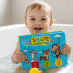 Kiddale Pack of 2 Baby Bath Books – Shape Cognition & Name Cognition | Waterproof Soft Floating Books for 6–24 Months | Early Learning Sensory Bath Toys