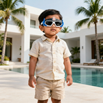 Kiddale Kids Sunglasses for Boys & Girls | UV400 Polarized Sun Glasses | Flexible TPEE Frame |Color Black